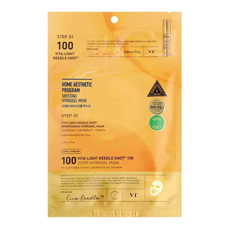 VT Cosmetics VITA-LIGHT REEDLE SHOT 100 2STEP HYDROGEL MASK...