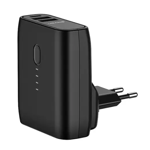 USAMS Ład. siec. + powerbank 2w1 PB11 5000 mAh Fast Charging czarny|black 5KCD7101 (US-CD71)