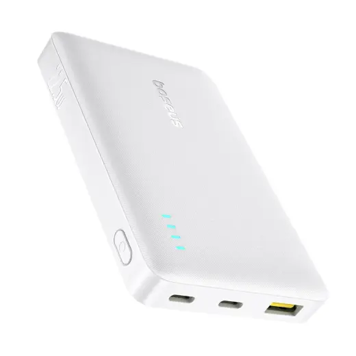 Baseus EnerFill FP21 ārējais akumulators (powerbank) | 10 000 mAh | 22.5W | USB-A, USB-C | balts