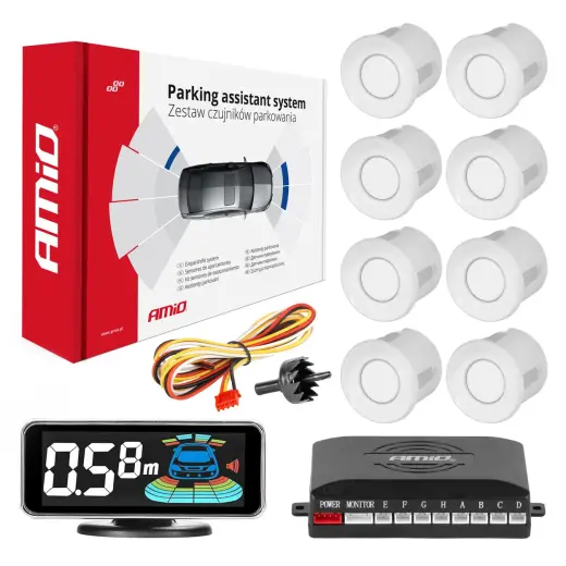 Parking assistant system LED-GRAF 3D 8 sensor white
