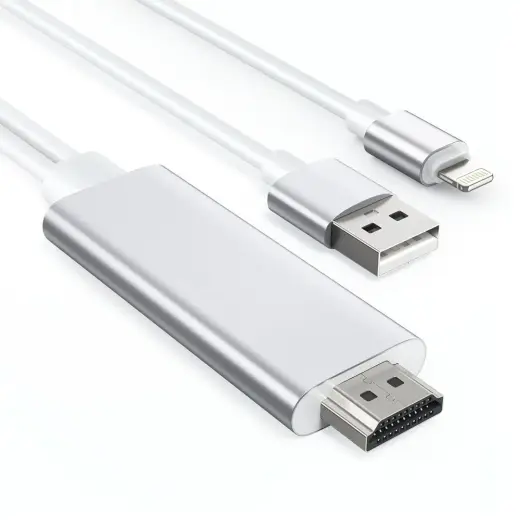 Choetech USB Video Cable Lightning to HDMI Adapter for TV Monitor 1.8m White (LH0020)