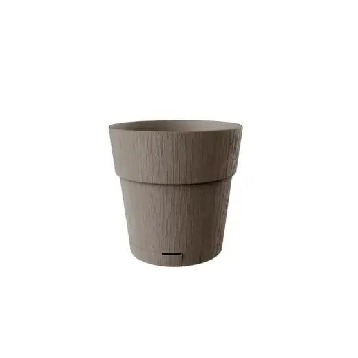 Puķu pods ar paliktni Ethica Ø20x19cm brūns