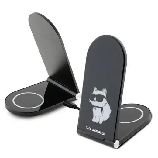 Karl Lagerfeld Choupette 2-in-1 juhtmevaba laadija | Qi | Ühildub MagSafe'iga | 15W | must