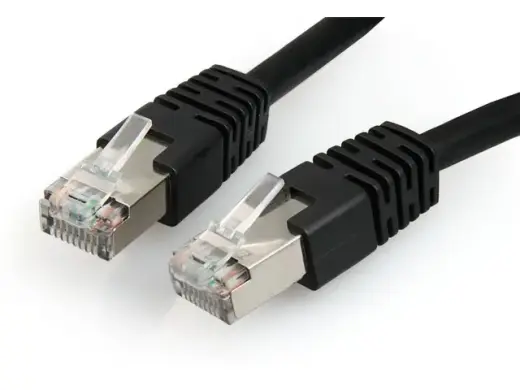 Black patch cord CAT6, molded strain relief, 50u" plugs, 0.5m