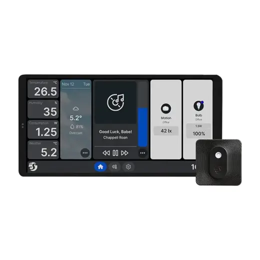 Dual Control Panel Shelly Wall Display X2 WiFi/BLU (black) + BLU H&T