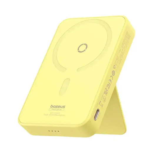 Baseus MagPro Magnetic ārējais akumulators (powerbank) | 5000 mAh | 20W | USB-C, MagSafe | dzeltens