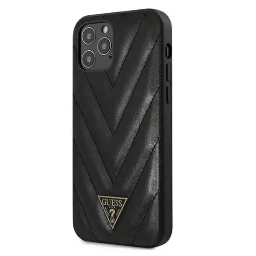 Guess GUHCP12MPUVQTMLBK iPhone 12|12 Pro 6,1" czarny|black hardcase V-Quilted Collection