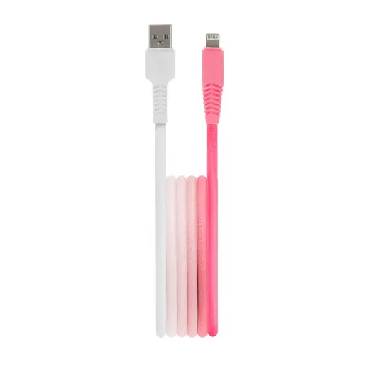 Setty KGA-L-1.52420 datu pārraides un uzlādes vads | USB-A uz Lightning | 12W | 1.5m | balts, rozā
