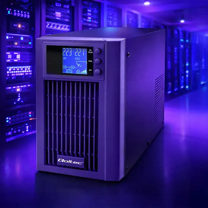 Qoltec Pure Sine Wave UPS Emergency Power Supply | 3kVA | 2400W | AVR | LCD