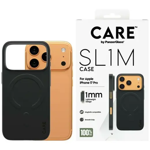 CARE by PanzerGlass SL1M telefoni ümbris MagSafe toega iPhone 17 Pro must
