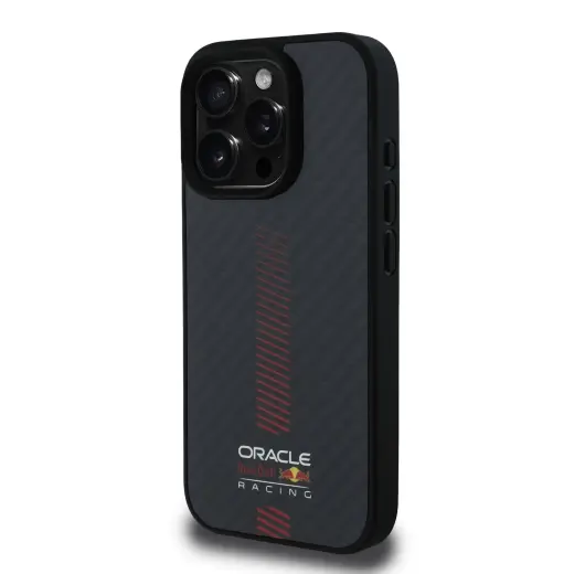 Red Bull melns Powerbar telefona maciņš priekš iPhone 16 Pro melns ar MagSafe atbalstu
