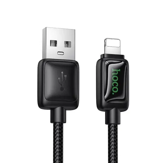 Hoco U146 провод для передачи данных и зарядки | USB-A на Lightning | 12W | с LED дисплеем | 1.2m | чёрный