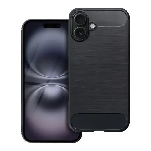 Carbon phone case for iPhone 16 Plus black