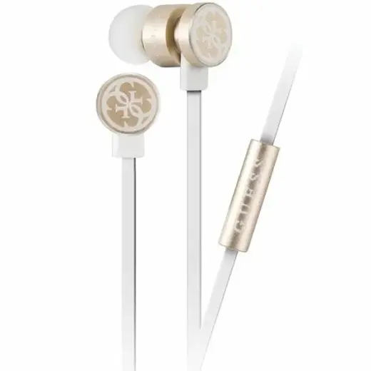 Guess słuchawki GUEPWIGO biało-złoty|white&gold 3,5mm
