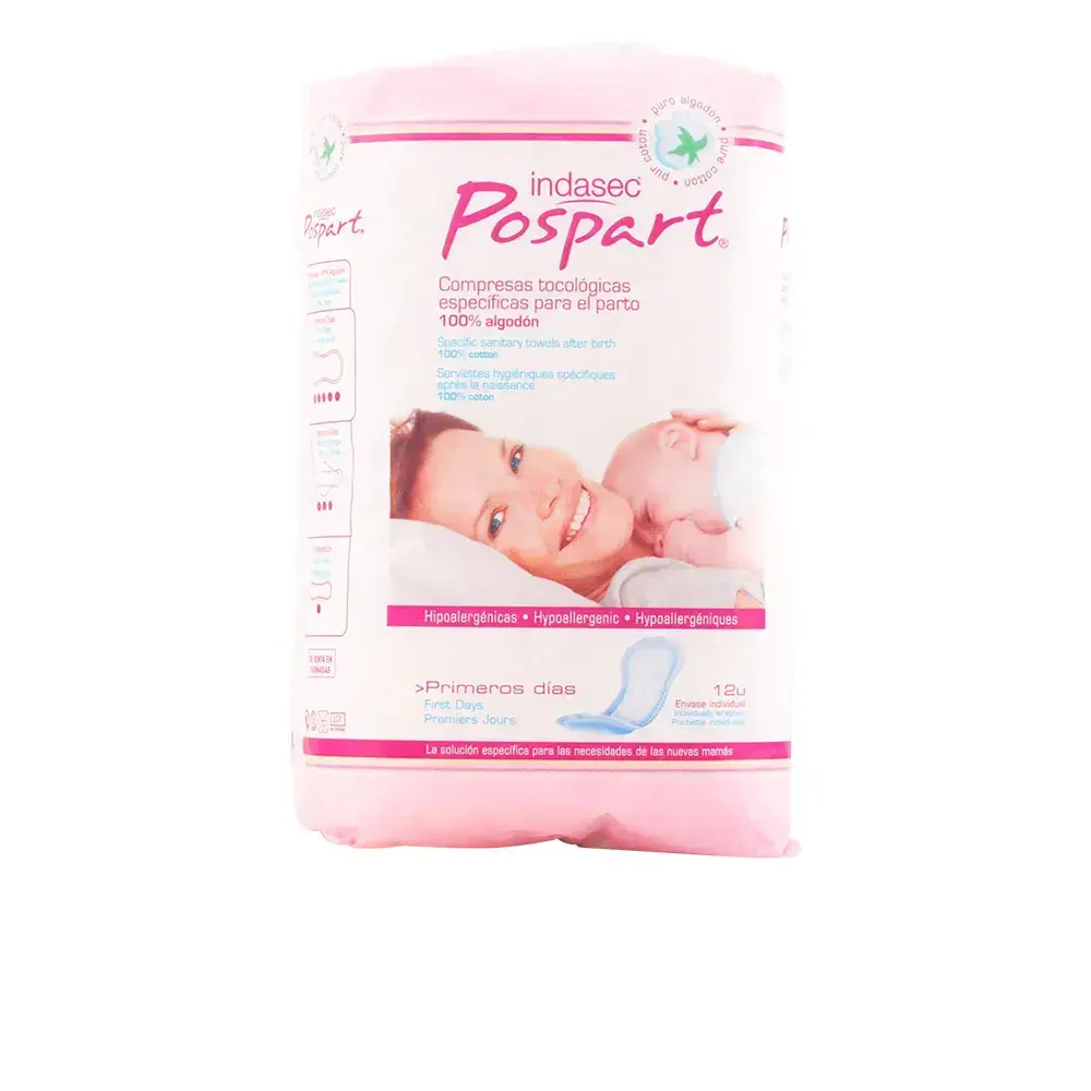 INDASEC Postpartum Gynecological Compresses 100% Cotton