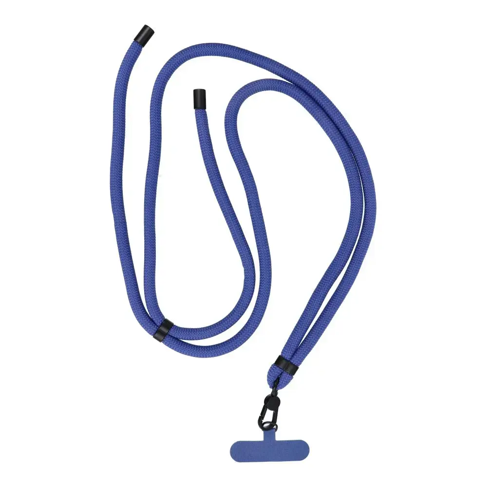 SWING (8mm) Phone lanyard, Phone pendant with adjustable length / cord length 165cm (max 82.5cm in the loop) / on the shoulder or neck - dark blue