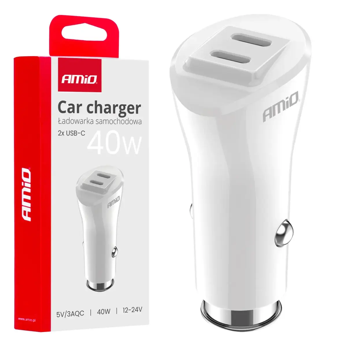 AMiO AMiO-03884 auto lādētājs | 40W | USB-C