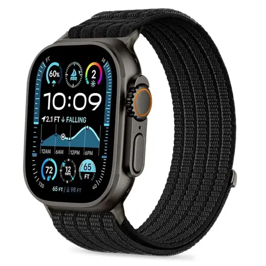 Tech-Protect Nylon Sport išmaniojo laikrodžio dirželis Apple Watch 8/9/10/11/SE/Ultra (44/45/46/49 mm) | nailoninis | juodas