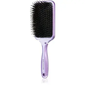BrushArt Boar Bristle Paddle Hairbrush ( Metalická lila ) - Plochý kartáč