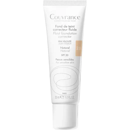 Avene, Couvrance, Liquid Foundation, 2.0, Natural, 20 SPF, 30 ml