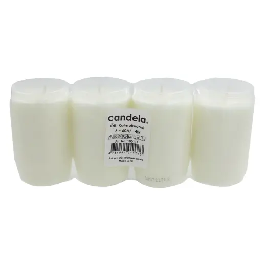 Grave candles oil set of 4, burning time ~60h, white