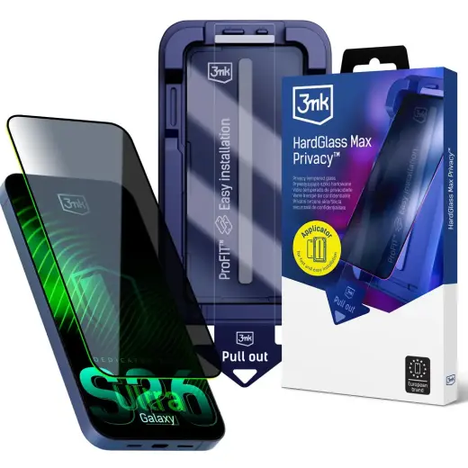 3mk HardGlass Max Privacy tempered glass for phone Galaxy S26 Ultra (privacy effect) with applicator