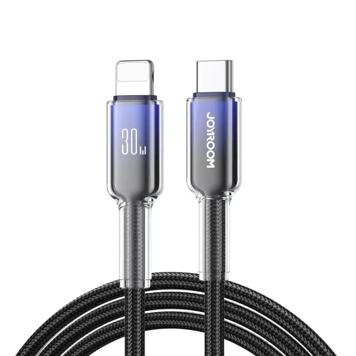 Joyroom S-A42 Crystal-Clear Series data transfer and charging cable | USB-C to Lightning | 30W | 1.2m | black