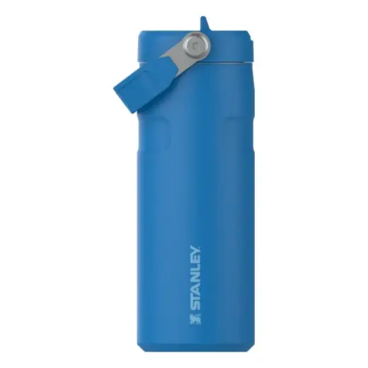 Termosas su šiaudeliu „The IceFlow Bottle Flip Straw 2.0“ 0,47 l, mėlynas
