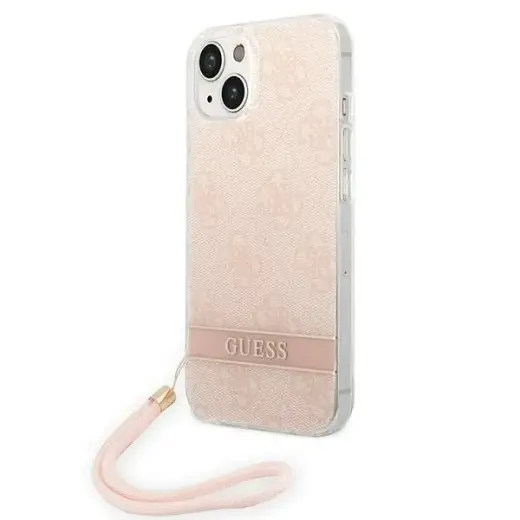Guess GUOHCP14SH4STP iPhone 14 6,1" różowy|pink hardcase 4G Print Strap