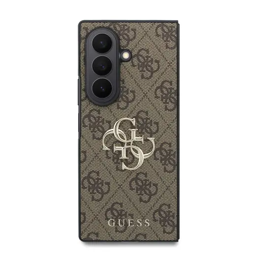 Guess PU 4G Metal Logo чехол для телефона Samsung Galaxy Z Fold 8 Ultra (F976) коричневый