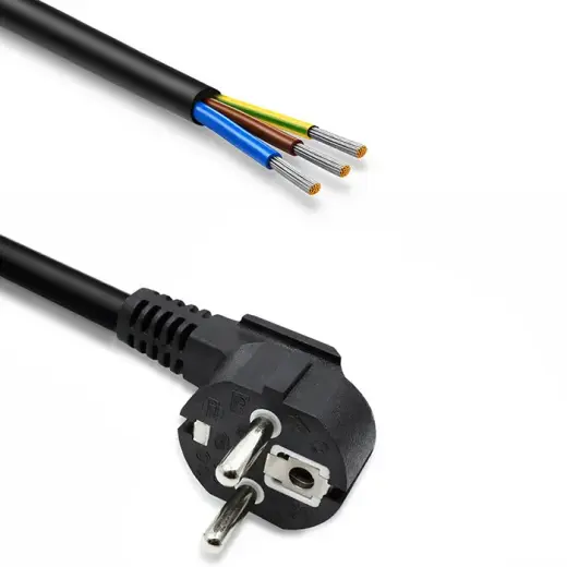 Qoltec SCHUKO CEE 7/7 power cable | copper Cu | stripped and soldered | 3x1.50 mm² | 5m