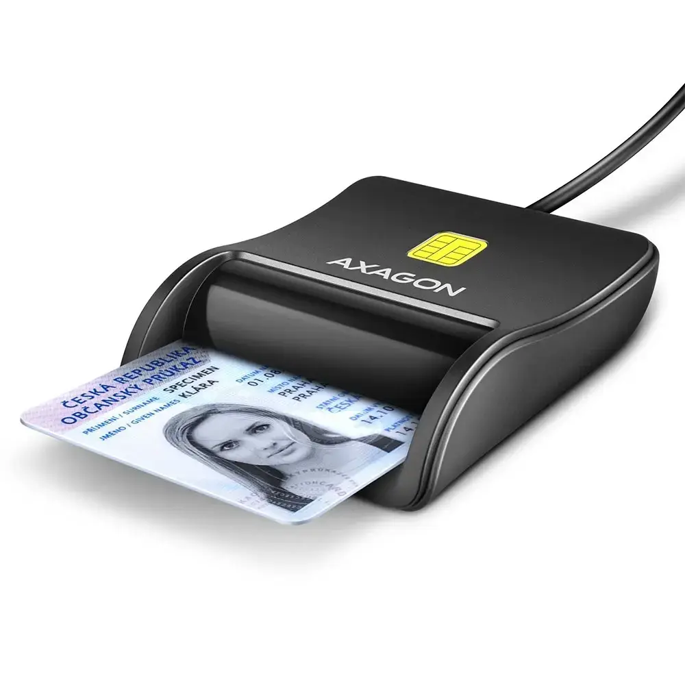 AXAGON CRE-SM3N USB-A viedkarte | ID karšu lasītājs FlatReader melns