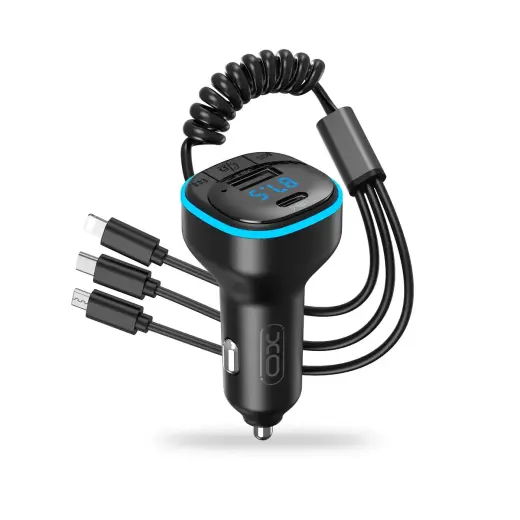 XO raidītājs FM BCC07 Bluetooth MP3 auto lādētājs 3,1A melns