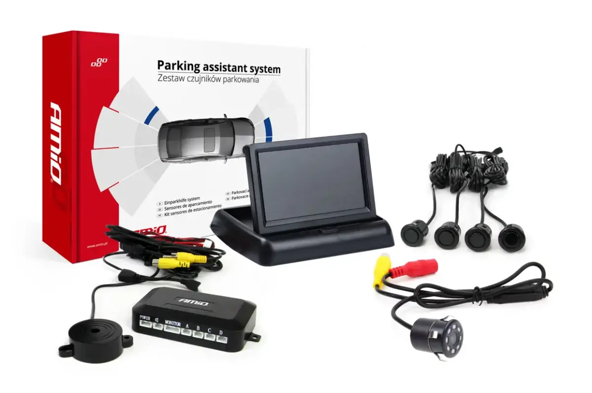 Parking assistant system TFT02 4,3" with HD-307-IR 4 sensors black "GOLD"