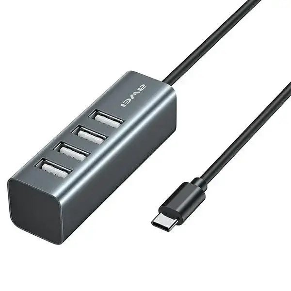 AWEI HUB CL-122T 4xUSB-A|USB-C czarny|black