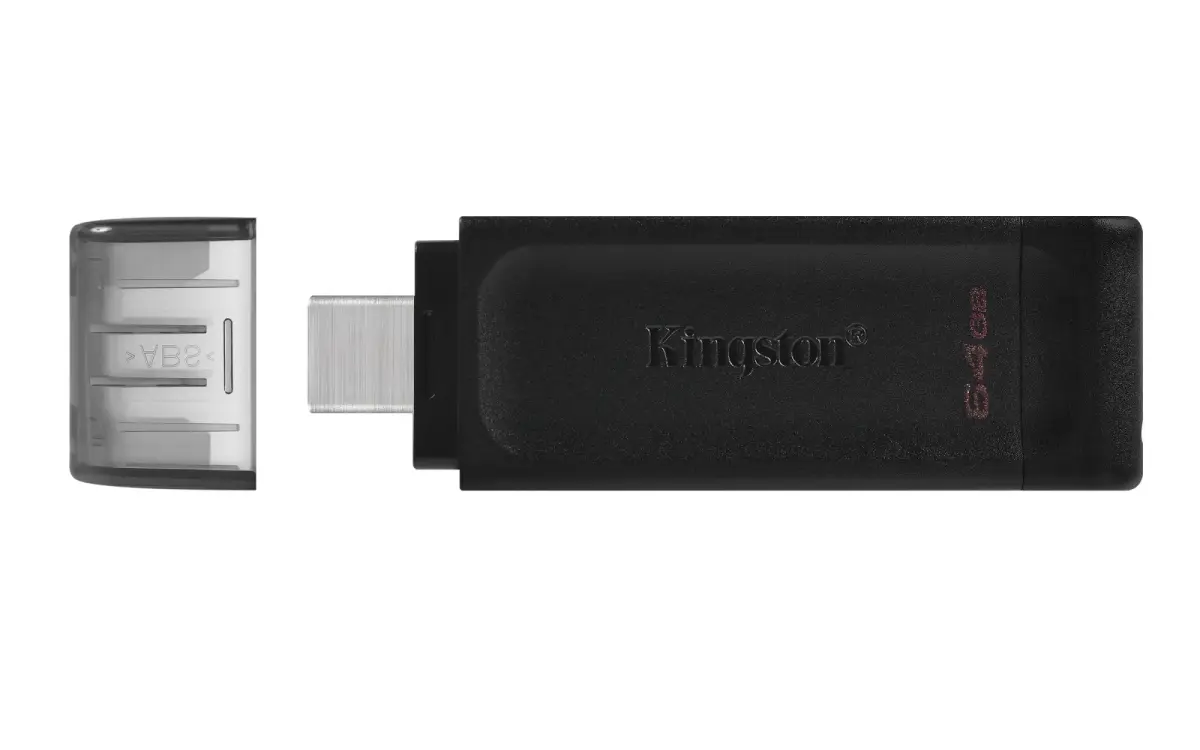 KINGSTON 64GB USB-C DT70 black pendrive