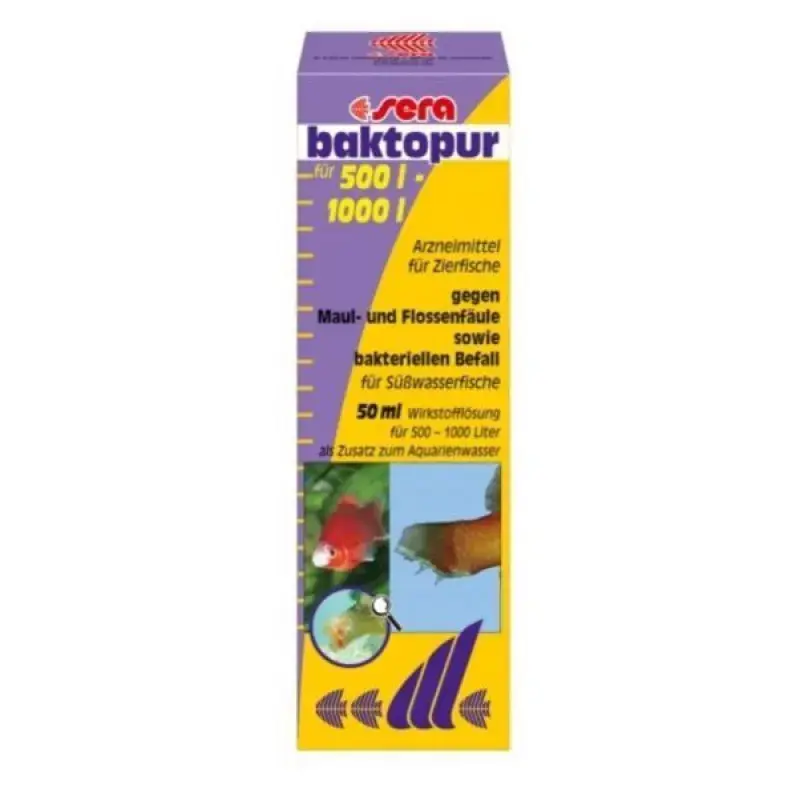 Zivju ārstēšanas līdzeklis : Sera Baktopur, 50 ml