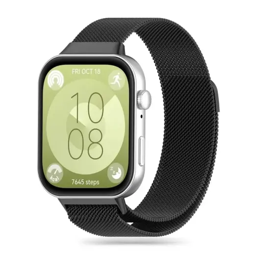 Tech-Protect MilaneseBand smartwatch strap for Huawei Watch Fit 3 | Stainless steel | black