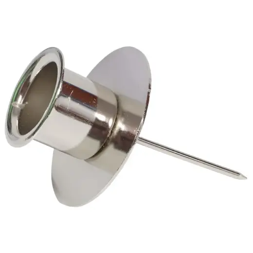 Candle holder table candle D2/D5x 7.4cm with pin, 4pcs silver