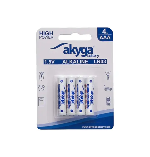 Alkaline battery Akyga AKY1971 AAA LR03 Zn-MnO2, 1.5V|1300mAh 4pcs|blister