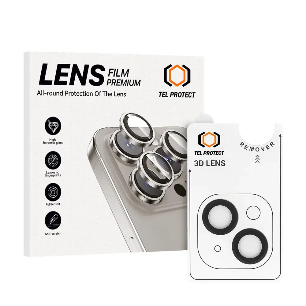 Tempered glass Tel Protect 3D Lens on camera for Iphone 11 black (lens 2 pieces)