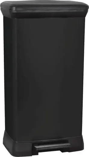 Prügikast pedaaliga Deco Bin, metalliseeritud, 50 л, must