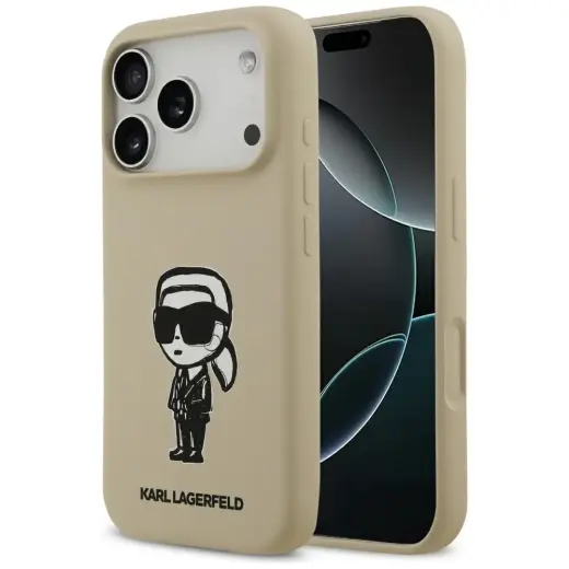 Karl Lagerfeld Karl Sketch & Logo чехол с поддержкой MagSafe для телефона iPhone 17 Pro коричневый