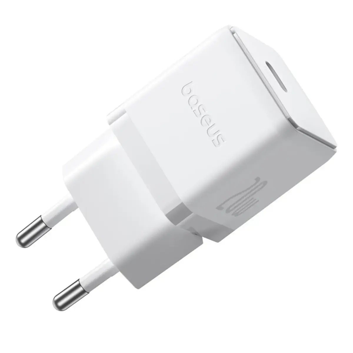 Baseus Palm 1C tīkla lādētājs | 20W | PD, QC | USB-C | ar USB-C uz USB-C vadu komplektā | balts