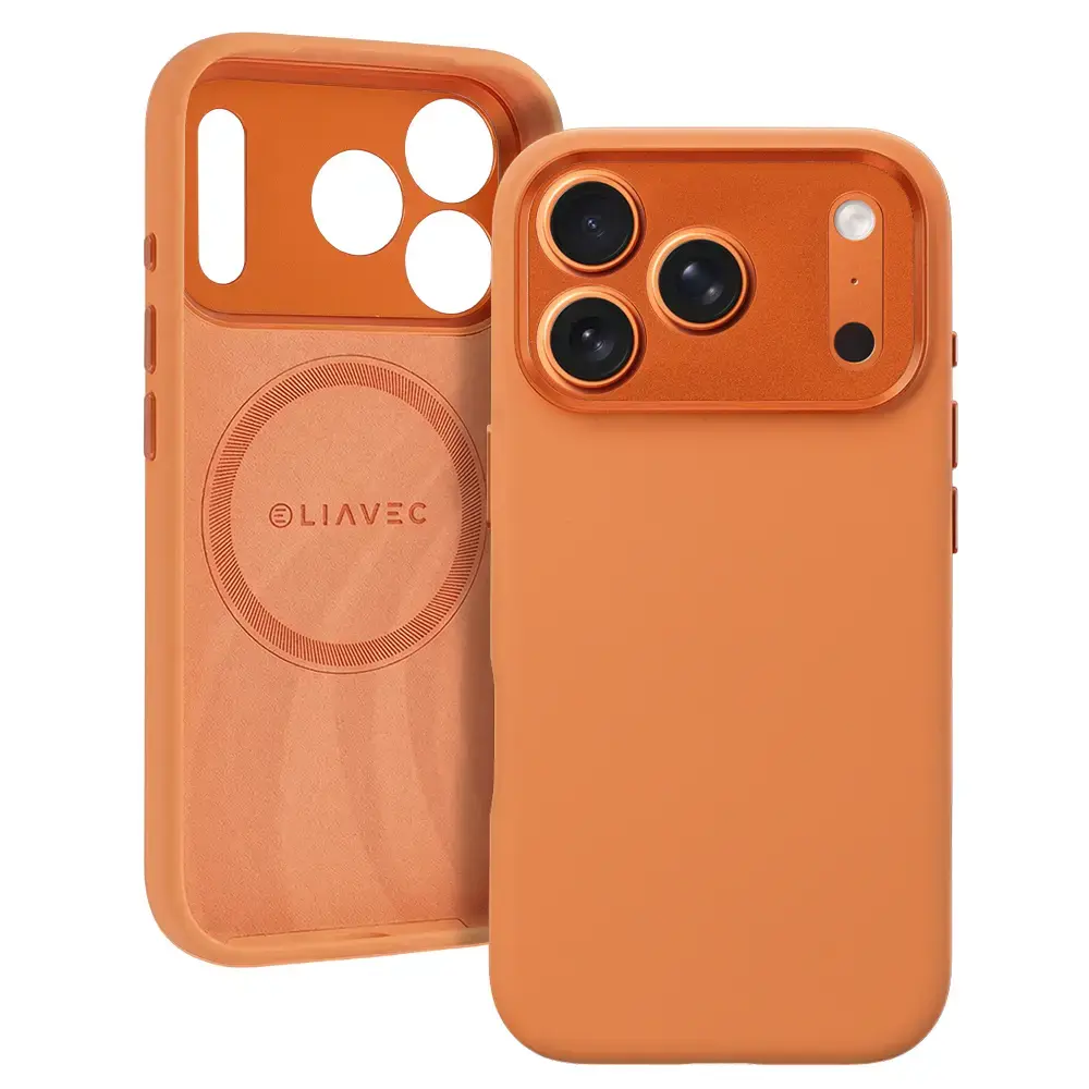 Liavec Silk Shield maciņš ar MagSafe atbalstu telefonam iPhone 17 Pro oranžs