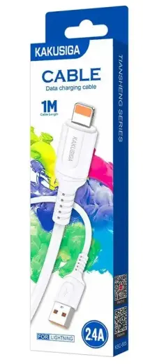 KAKU KSC-805 andmeedastus- ja laadimiskaabel | USB-A kuni Lightning | 15W | 1m | valge