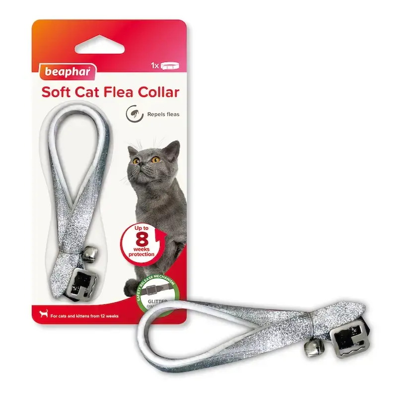Pretblusu kaklasiksna kaķiem - Beaphar Soft Collars Cats Glitter
