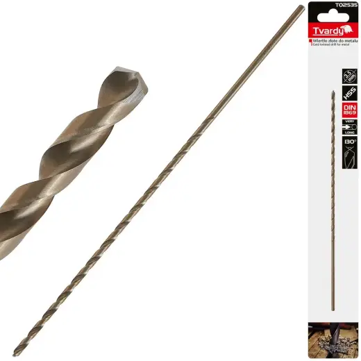 Ilgas HSS DIN1869 3.5 x 210mm auksinis metalinis sraigtinis grąžtas