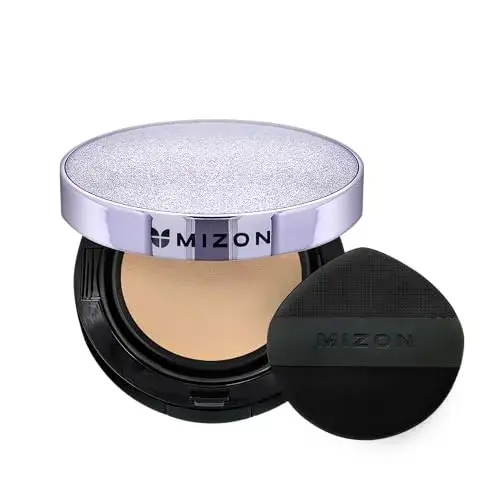 Mizon Vegan Collagen SPF38 PA++ Long-lasting Cushion Foundation with High UV Protection Color #21 Light Beige 2x15 G
