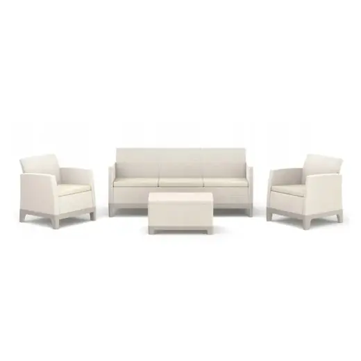 Dārza mēbeļu komplekts Scandi Forma 3 Seater Set oļu pelēks/gaiši bēšs